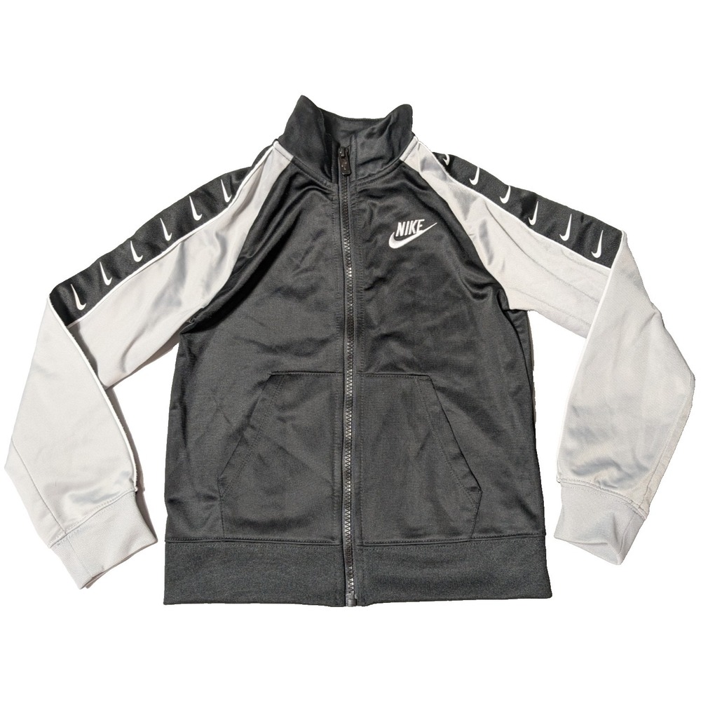 NIKE‎ Track Jacket Black Gray Colorblock - Boys 6-7 Large